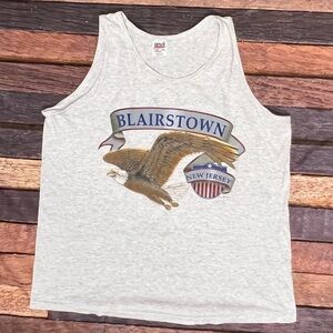 Vintage 80s Blairstown New Jersey Bald Eagle 1980s Tank Top Tshirt